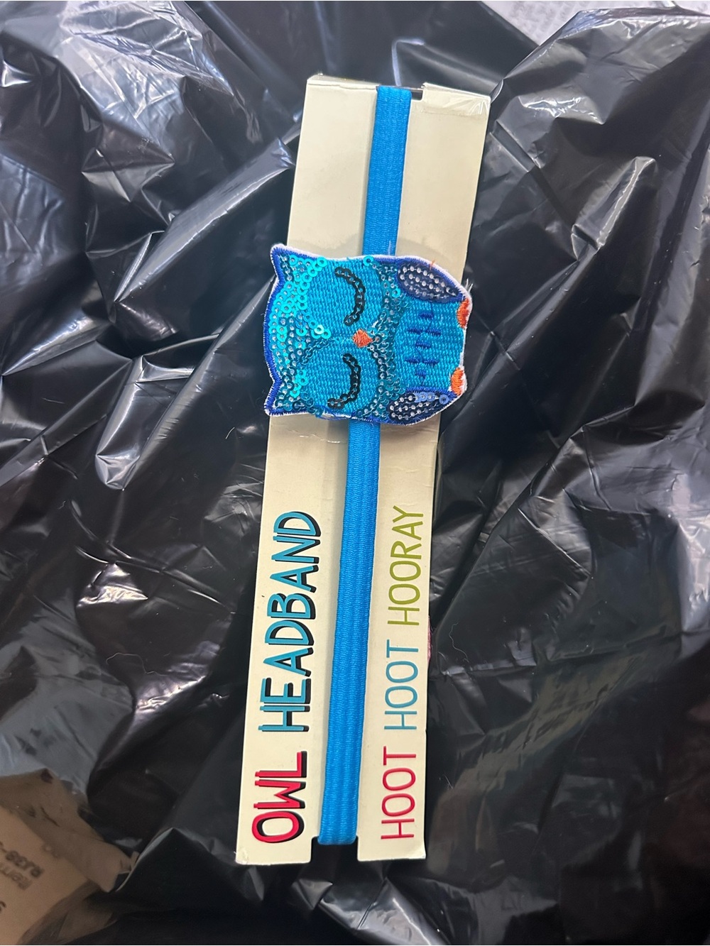 Kids Blue Owl Sequin Headband -